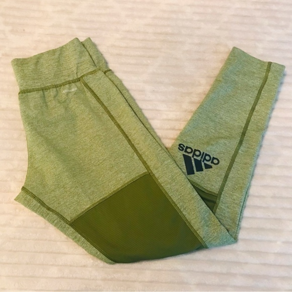 Adidas Green ClimaLite Mesh Panel 7/8 Leggings Running Tights Women’s size Small